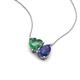4 - Zuri 1.35 ctw Heart Shape Created Alexandrite with Pear Shape Iolite Toi Et Moi Women Pendant Necklace 