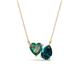 1 - Zuri 1.60 ctw Heart Shape Created Alexandrite with Pear Shape London Blue Topaz Toi Et Moi Women Pendant Necklace 