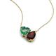 4 - Zuri 1.65 ctw Heart Shape Created Alexandrite with Pear Shape Red Garnet Toi Et Moi Women Pendant Necklace 