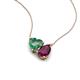 4 - Zuri 1.65 ctw Heart Shape Created Alexandrite with Pear Shape Rhodolite Garnet Toi Et Moi Women Pendant Necklace 