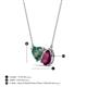 3 - Zuri 1.65 ctw Heart Shape Created Alexandrite with Pear Shape Rhodolite Garnet Toi Et Moi Women Pendant Necklace 