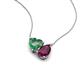 4 - Zuri 1.65 ctw Heart Shape Created Alexandrite with Pear Shape Rhodolite Garnet Toi Et Moi Women Pendant Necklace 