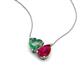 4 - Zuri 1.70 ctw Heart Shape Created Alexandrite with Pear Shape Created Ruby Toi Et Moi Women Pendant Necklace 