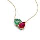 4 - Zuri 1.70 ctw Heart Shape Created Alexandrite with Pear Shape Created Ruby Toi Et Moi Women Pendant Necklace 
