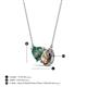 3 - Zuri 1.40 ctw Heart Shape Created Alexandrite with Pear Shape Smoky Quartz Toi Et Moi Women Pendant Necklace 