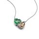 4 - Zuri 1.40 ctw Heart Shape Created Alexandrite with Pear Shape Smoky Quartz Toi Et Moi Women Pendant Necklace 