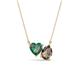 1 - Zuri 1.40 ctw Heart Shape Created Alexandrite with Pear Shape Smoky Quartz Toi Et Moi Women Pendant Necklace 