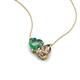 4 - Zuri 1.40 ctw Heart Shape Created Alexandrite with Pear Shape Smoky Quartz Toi Et Moi Women Pendant Necklace 