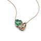 4 - Zuri 1.40 ctw Heart Shape Created Alexandrite with Pear Shape Smoky Quartz Toi Et Moi Women Pendant Necklace 
