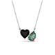 1 - Zuri 1.56 ctw Heart Shape Black Onyx with Pear Shape Created Alexandrite Toi Et Moi Women Pendant Necklace 