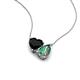 4 - Zuri 1.56 ctw Heart Shape Black Onyx with Pear Shape Created Alexandrite Toi Et Moi Women Pendant Necklace 
