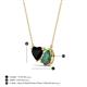 3 - Zuri 1.56 ctw Heart Shape Black Onyx with Pear Shape Created Alexandrite Toi Et Moi Women Pendant Necklace 