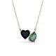 1 - Zuri 1.56 ctw Heart Shape Black Onyx with Pear Shape Created Alexandrite Toi Et Moi Women Pendant Necklace 
