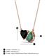 3 - Zuri 1.56 ctw Heart Shape Black Onyx with Pear Shape Created Alexandrite Toi Et Moi Women Pendant Necklace 