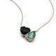 4 - Zuri 1.56 ctw Heart Shape Black Onyx with Pear Shape Created Alexandrite Toi Et Moi Women Pendant Necklace 