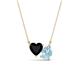 1 - Zuri 1.30 ctw Heart Shape Black Onyx with Pear Shape Aquamarine Toi Et Moi Women Pendant Necklace 