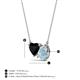 3 - Zuri 1.30 ctw Heart Shape Black Onyx with Pear Shape Aquamarine Toi Et Moi Women Pendant Necklace 