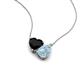 4 - Zuri 1.30 ctw Heart Shape Black Onyx with Pear Shape Aquamarine Toi Et Moi Women Pendant Necklace 
