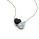 4 - Zuri 1.30 ctw Heart Shape Black Onyx with Pear Shape Aquamarine Toi Et Moi Women Pendant Necklace 
