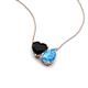 4 - Zuri 1.55 ctw Heart Shape Black Onyx with Pear Shape Blue Topaz Toi Et Moi Women Pendant Necklace 