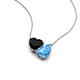 4 - Zuri 1.55 ctw Heart Shape Black Onyx with Pear Shape Blue Topaz Toi Et Moi Women Pendant Necklace 