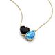 4 - Zuri 1.55 ctw Heart Shape Black Onyx with Pear Shape Blue Topaz Toi Et Moi Women Pendant Necklace 