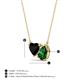 3 - Zuri 1.50 ctw Heart Shape Black Onyx with Pear Shape Created Emerald Toi Et Moi Women Pendant Necklace 