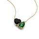 4 - Zuri 1.50 ctw Heart Shape Black Onyx with Pear Shape Created Emerald Toi Et Moi Women Pendant Necklace 