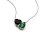 4 - Zuri 1.50 ctw Heart Shape Black Onyx with Pear Shape Created Emerald Toi Et Moi Women Pendant Necklace 