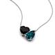4 - Zuri 1.55 ctw Heart Shape Black Onyx with Pear Shape London Blue Topaz Toi Et Moi Women Pendant Necklace 