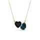 1 - Zuri 1.55 ctw Heart Shape Black Onyx with Pear Shape London Blue Topaz Toi Et Moi Women Pendant Necklace 