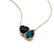 4 - Zuri 1.55 ctw Heart Shape Black Onyx with Pear Shape London Blue Topaz Toi Et Moi Women Pendant Necklace 