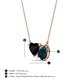 3 - Zuri 1.55 ctw Heart Shape Black Onyx with Pear Shape London Blue Topaz Toi Et Moi Women Pendant Necklace 