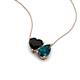 4 - Zuri 1.55 ctw Heart Shape Black Onyx with Pear Shape London Blue Topaz Toi Et Moi Women Pendant Necklace 