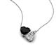 4 - Zuri 1.55 ctw Heart Shape Black Onyx with Pear Shape Moissanite Toi Et Moi Women Pendant Necklace 
