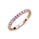 3 - Clara 2.70 mm Pink Tourmaline and Diamond 10 Stone Wedding Band 