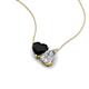 4 - Zuri 1.55 ctw Heart Shape Black Onyx with Pear Shape Moissanite Toi Et Moi Women Pendant Necklace 