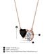 3 - Zuri 1.55 ctw Heart Shape Black Onyx with Pear Shape Moissanite Toi Et Moi Women Pendant Necklace 