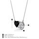 3 - Zuri 1.55 ctw Heart Shape Black Onyx with Pear Shape Moissanite Toi Et Moi Women Pendant Necklace 