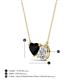 3 - Zuri 1.55 ctw Heart Shape Black Onyx with Pear Shape Moissanite Toi Et Moi Women Pendant Necklace 
