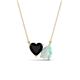1 - Zuri 1.05 ctw Heart Shape Black Onyx with Pear Shape Opal Toi Et Moi Women Pendant Necklace 