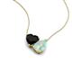4 - Zuri 1.05 ctw Heart Shape Black Onyx with Pear Shape Opal Toi Et Moi Women Pendant Necklace 