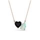 1 - Zuri 1.05 ctw Heart Shape Black Onyx with Pear Shape Opal Toi Et Moi Women Pendant Necklace 
