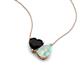 4 - Zuri 1.05 ctw Heart Shape Black Onyx with Pear Shape Opal Toi Et Moi Women Pendant Necklace 