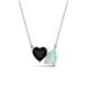 1 - Zuri 1.05 ctw Heart Shape Black Onyx with Pear Shape Opal Toi Et Moi Women Pendant Necklace 