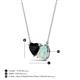 3 - Zuri 1.05 ctw Heart Shape Black Onyx with Pear Shape Opal Toi Et Moi Women Pendant Necklace 