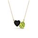 1 - Zuri 1.50 ctw Heart Shape Black Onyx with Pear Shape Peridot Toi Et Moi Women Pendant Necklace 