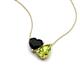 4 - Zuri 1.50 ctw Heart Shape Black Onyx with Pear Shape Peridot Toi Et Moi Women Pendant Necklace 