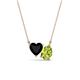 1 - Zuri 1.50 ctw Heart Shape Black Onyx with Pear Shape Peridot Toi Et Moi Women Pendant Necklace 