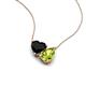 4 - Zuri 1.50 ctw Heart Shape Black Onyx with Pear Shape Peridot Toi Et Moi Women Pendant Necklace 